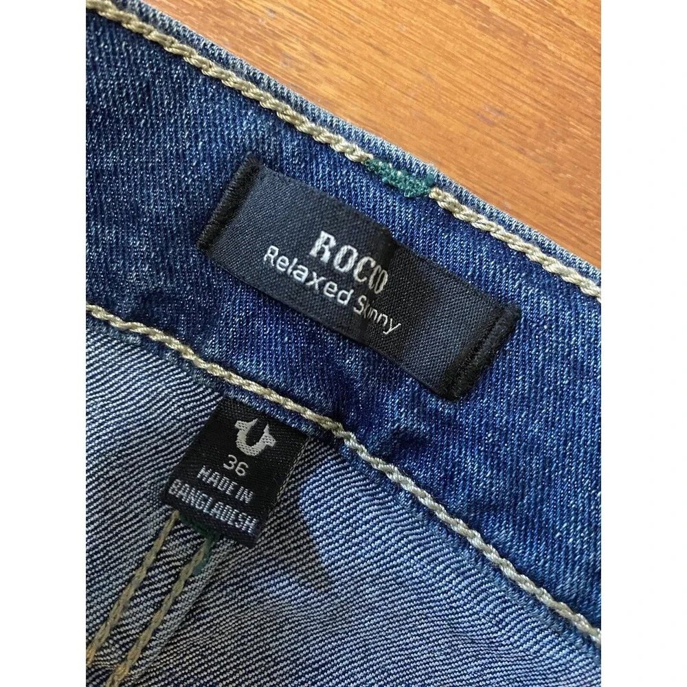 True Religion Rocco‎ SN Flap Pocket Relaxed Skinny Mens 36x32 Blue New! NWT $159